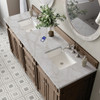 Bristol 72" Double Vanity, Whitewashed Walnut w/ 3 CM Victorian Silver Silestone Top w/FreePower Wireless Charger