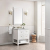 Breckenridge 30" Single Vanity, Bright White w/ 3 CM Eternal Jasmine Pearl Top