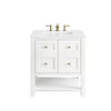Breckenridge 30" Single Vanity, Bright White w/ 3 CM Ethereal Noctis Top