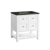 Breckenridge 30" Single Vanity, Bright White, w/ 3 CM Phantome Eclos Top