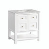 Breckenridge 30" Single Vanity, Bright White w/ 3 CM Victorian Silver Top