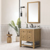 Breckenridge 30" Single Vanity, Light Natural Oak w/ 3 CM Victorian Silver Top