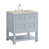 Breckenridge 30" Single Vanity, Serenity Blue, w/ 3 CM Siberian Silestone Top