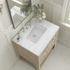 Breckenridge 30" Single Vanity, Whitewashed Oak w/ 3 CM Ethereal Noctis Silestone Top