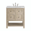 Breckenridge 30" Single Vanity, Whitewashed Oak w/ 3 CM Victorian Silver Silestone Top