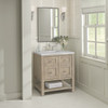 Breckenridge 30" Single Vanity, Whitewashed Oak w/ 3 CM Victorian Silver Silestone Top