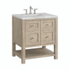 Breckenridge 30" Single Vanity, Whitewashed Oak w/ 3 CM Victorian Silver Silestone Top