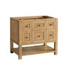 Breckenridge 36" Single Vanity, Light Natural Oak w/ Single Hole 3 CM White Zeus Top & Backsplash