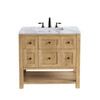 Breckenridge 36" Single Vanity, Light Natural Oak w/ 3 CM Carrara Marble Top