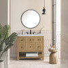 Breckenridge 36" Single Vanity, Light Natural Oak w/ 3 CM Victorian Silver Top