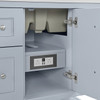 Breckenridge 36" Single Vanity, Serenity Blue, w/ 3 CM Ethereal Noctis Quartz Top