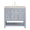 Breckenridge 36" Single Vanity, Serenity Blue, w/ 3 CM Siberian Silestone Top