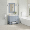 Breckenridge 36" Single Vanity, Serenity Blue, w/ 3 CM Victorian Silver Quartz Top