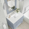 Breckenridge 36" Single Vanity, Serenity Blue, w/ 3 CM White Zeus Quartz Top