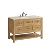 Breckenridge 48" Single Vanity, Light Natural Oak, w/ 3 CM Siberian Silestone Top