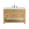 Breckenridge 48" Single Vanity, Light Natural Oak w/ 3 CM Ethereal Noctis Top w/FreePower Wireless Charger