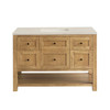 Breckenridge 48" Single Vanity, Light Natural Oak, w/ 3 CM Siberian Silestone Top w/FreePower Wireless Charger