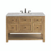 Breckenridge 48" Single Vanity, Light Natural Oak w/ 3 CM Victorian Silver Top w/FreePower Wireless Charger