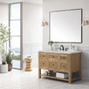 Breckenridge 48" Single Vanity, Light Natural Oak w/ 3 CM Victorian Silver Top w/FreePower Wireless Charger
