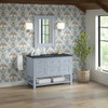 Breckenridge 48" Single Vanity, Serenity Blue, w/ 3 CM Charcoal Soapstone Quartz Top