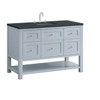 Breckenridge 48" Single Vanity, Serenity Blue, w/ 3 CM Charcoal Soapstone Quartz Top