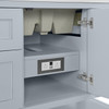Breckenridge 48" Single Vanity, Serenity Blue, w/ 3 CM Charcoal Soapstone Quartz Top
