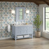 Breckenridge 48" Single Vanity, Serenity Blue, w/ 3 CM Eternal Jasmine Pearl Quartz Top w/FreePower Wireless Charger