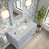 Breckenridge 48" Single Vanity, Serenity Blue, w/ 3 CM Victorian Silver Quartz Top w/FreePower Wireless Charger