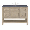 Breckenridge 48" Single Vanity, Whitewashed Oak w/ 3 CM Charcoal Soapstone Silestone Top