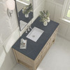 Breckenridge 48" Single Vanity, Whitewashed Oak w/ 3 CM Charcoal Soapstone Silestone Top
