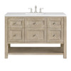 Breckenridge 48" Single Vanity, Whitewashed Oak w/ 3 CM White Zeus Silestone Top