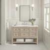 Breckenridge 48" Single Vanity, Whitewashed Oak w/ 3 CM White Zeus Silestone Top