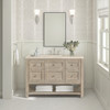 Breckenridge 48" Single Vanity, Whitewashed Oak w/ 3 CM Ethereal Noctis Silestone Top w/FreePower Wireless Charger
