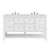 Breckenridge 60" Double Vanity, Bright White, w/ 3 CM Lime Delight Quartz Top