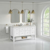 Breckenridge 60" Double Vanity, Bright White, w/ 3 CM Lime Delight Quartz Top