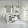 Breckenridge 60" Double Vanity, Bright White, w/ 3 CM Lime Delight Quartz Top