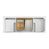 Breckenridge 60" Double Vanity, Bright White, w/ 3 CM Ethereal Noctis Quartz Top w/FreePower Wireless Charger
