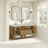 Breckenridge 60" Double Vanity, Light Natural Oak, w/ 3 CM Siberian Silestone Top