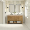 Breckenridge 60" Double Vanity, Light Natural Oak, w/ 3 CM Tajnar Eclos Top