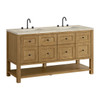 Breckenridge 60" Double Vanity, Light Natural Oak, w/ 3 CM Tajnar Eclos Top