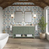 Breckenridge 60" Double Vanity, Smokey Celadon, w/ 3 CM Siberian Silestone Top