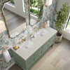 Breckenridge 60" Double Vanity, Smokey Celadon, w/ 3 CM Siberian Silestone Top