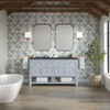 Breckenridge 60" Double Vanity, Serenity Blue, w/ 3 CM Charcoal Soapstone Quartz Top