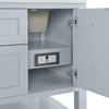 Breckenridge 60" Double Vanity, Serenity Blue, w/ 3 CM Eternal Jasmine Pearl Quartz Top
