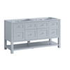 Breckenridge 60" Double Vanity, Serenity Blue, w/ 3 CM Ethereal Noctis Quartz Top