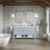 Breckenridge 60" Double Vanity, Serenity Blue, w/ 3 CM Ethereal Noctis Quartz Top