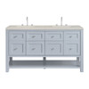 Breckenridge 60" Double Vanity, Serenity Blue, w/ 3 CM Siberian Silestone Top
