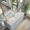 Breckenridge 60" Double Vanity, Serenity Blue, w/ 3 CM Siberian Silestone Top