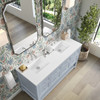 Breckenridge 60" Double Vanity, Serenity Blue, w/ 3 CM White Zeus Quartz Top