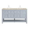 Breckenridge 60" Double Vanity, Serenity Blue, w/ 3 CM Tajnar Eclos Top w/FreePower Wireless Charger